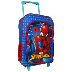Spiderman Trolley Backpack Boys Spiderman Travel Trolley Bag With Wheels Blue