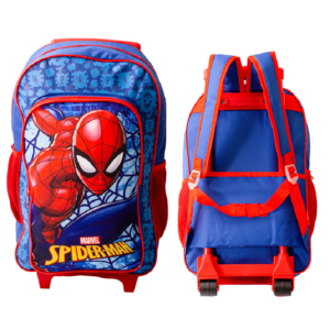 Spiderman Trolley Backpack Boys Spiderman Travel Trolley Bag Blue