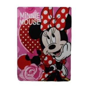 Girls Minnie Mouse Blanket Kids Disney Minnie Mouse Fleece Blanket Size 100 x 140 cm