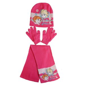 Frozen Hat Gloves & Scarf Girls Disney Frozen 3 Piece Winter Hat Set Age 3-8 Years