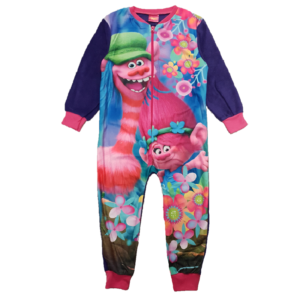 Trolls Onesie Girls Trolls All In One Fleece Pyjamas Age 4-10 Years Purple