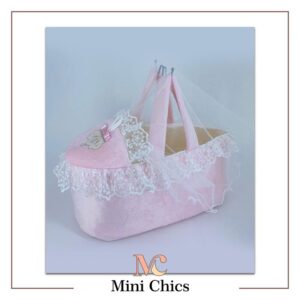 Baby Girls Pearl Crown Frilly Moses Basket