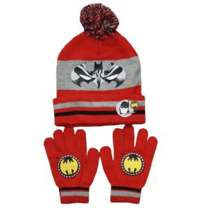 Batman Hat & Gloves Boys DC Batman Winter Hat Set Age 3-8 Years