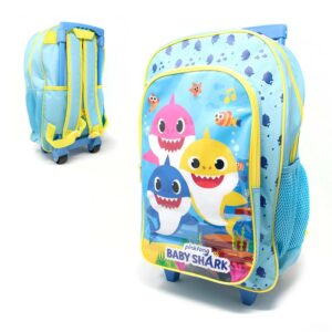 Baby Shark Trolley Backpack Boys Baby Shark Travel Trolley Bag With Wheels Blue