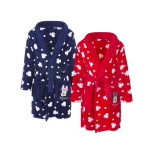 Minnie Mouse Dressing Gown Girls Disney Minnie Mouse Bathrobe Age 3-8 Years