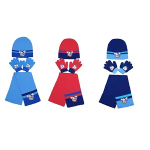 Mickey Mouse Hat Gloves & Scarf Boys Disney Mickey Mouse Winter Hat Set Age 3-7 Years